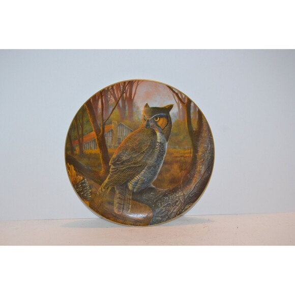 Vintage Owl Collectible Plate for Display Rustic Woodland Cottage Core - Picture 3 of 5